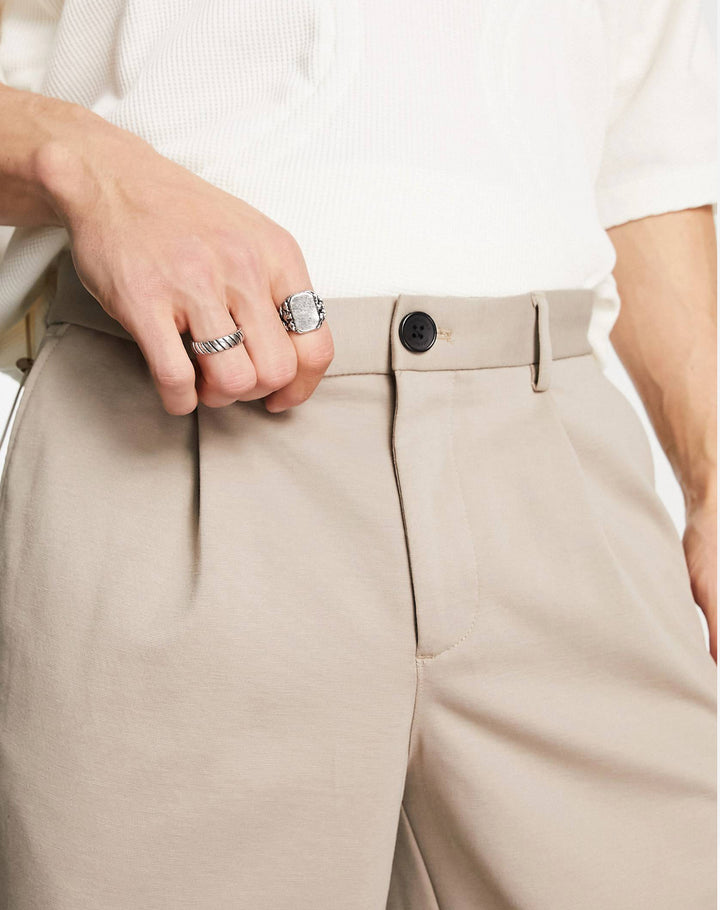 Jack&Jones Men Wide Fit Smart Pants in beige