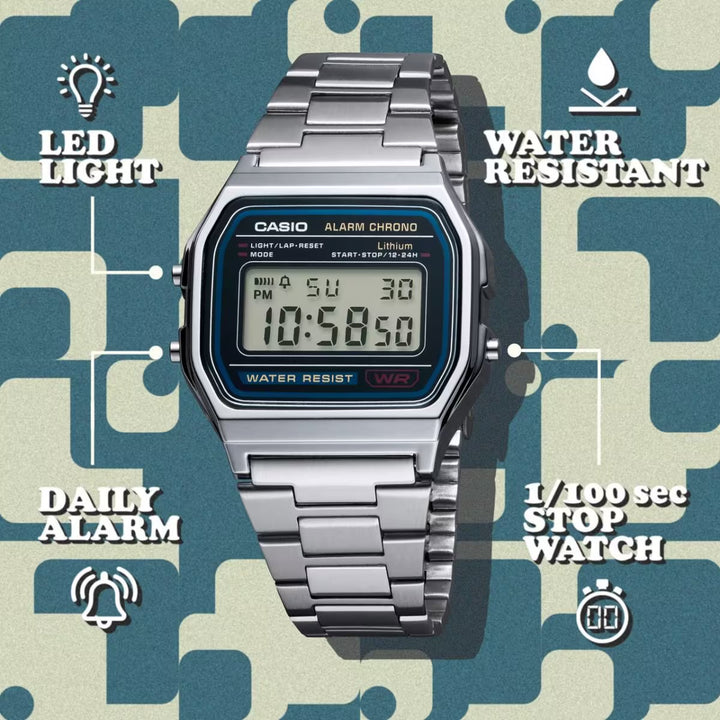 CASIO VINTAGE A158WA-1 in silver