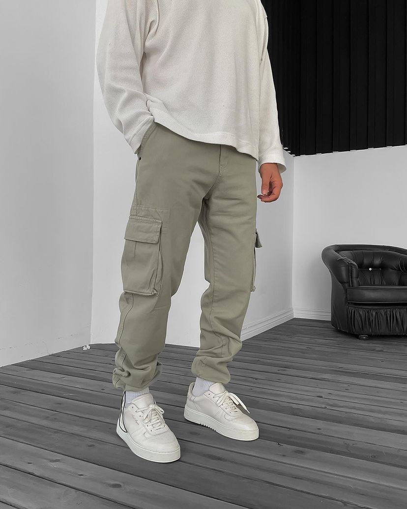 Difransel baggy cargo jeans in khaki