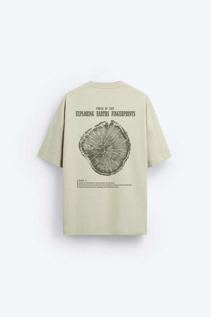 Garm Island Earths Fingerprint T-shirt in ecru