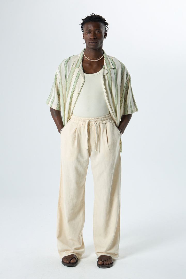 Vamos Baggy Linen Pants in Beige