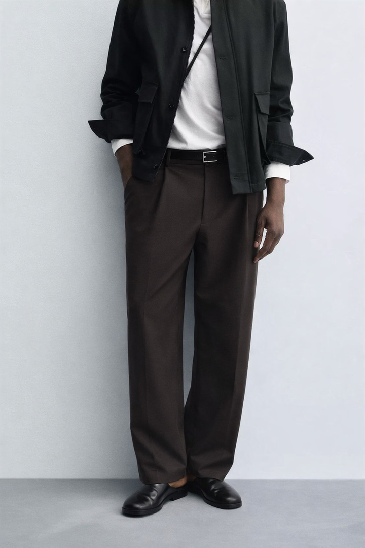 Snazzy smart wide leg pants in brown
