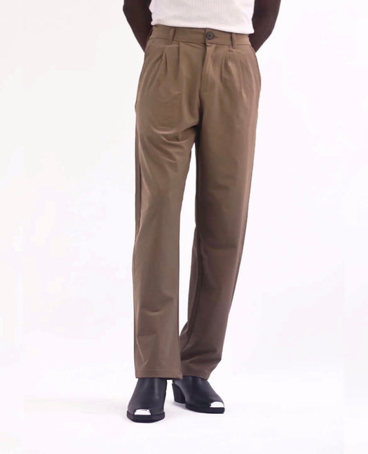 GIESTO pleated trousers in khaki