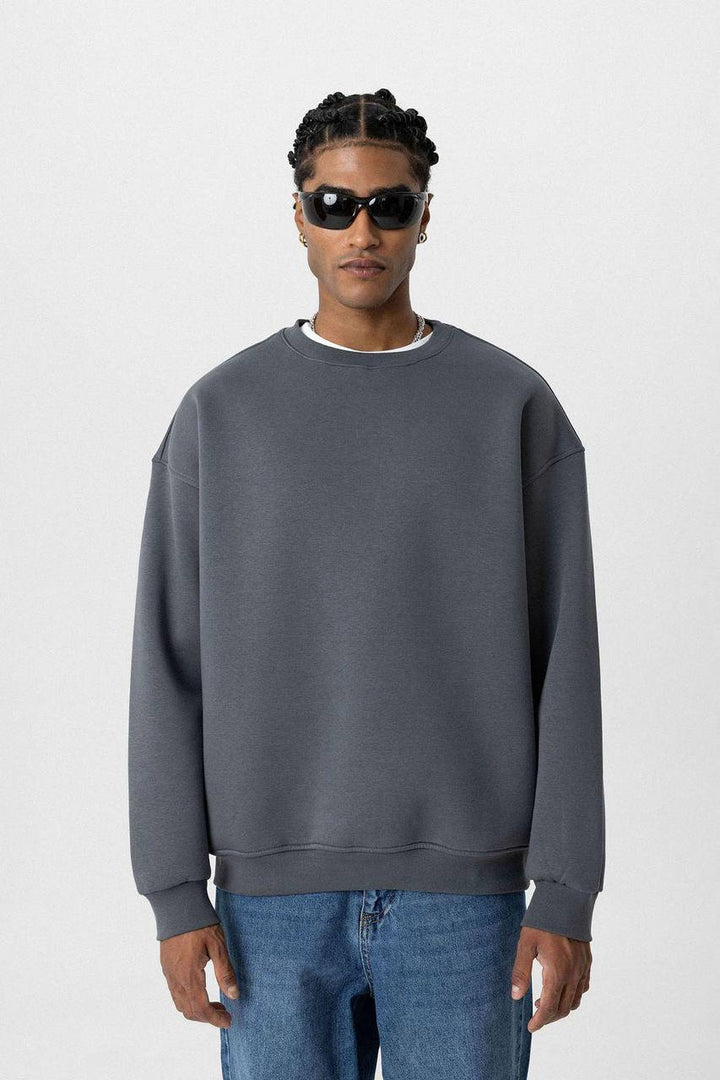 Vamos Premium Oversized Sweatshirt in Smoke Grey