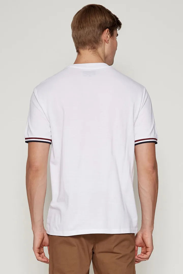 Garage T-shirt with tipping in white