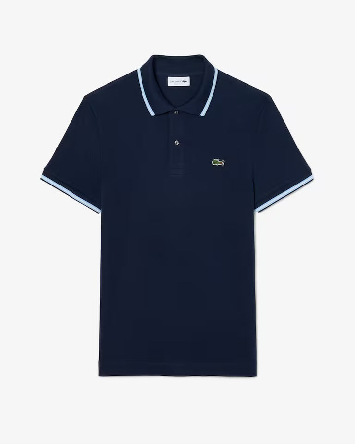 Lacoste Tipped Short Sleeve Polo Shirt in Navy