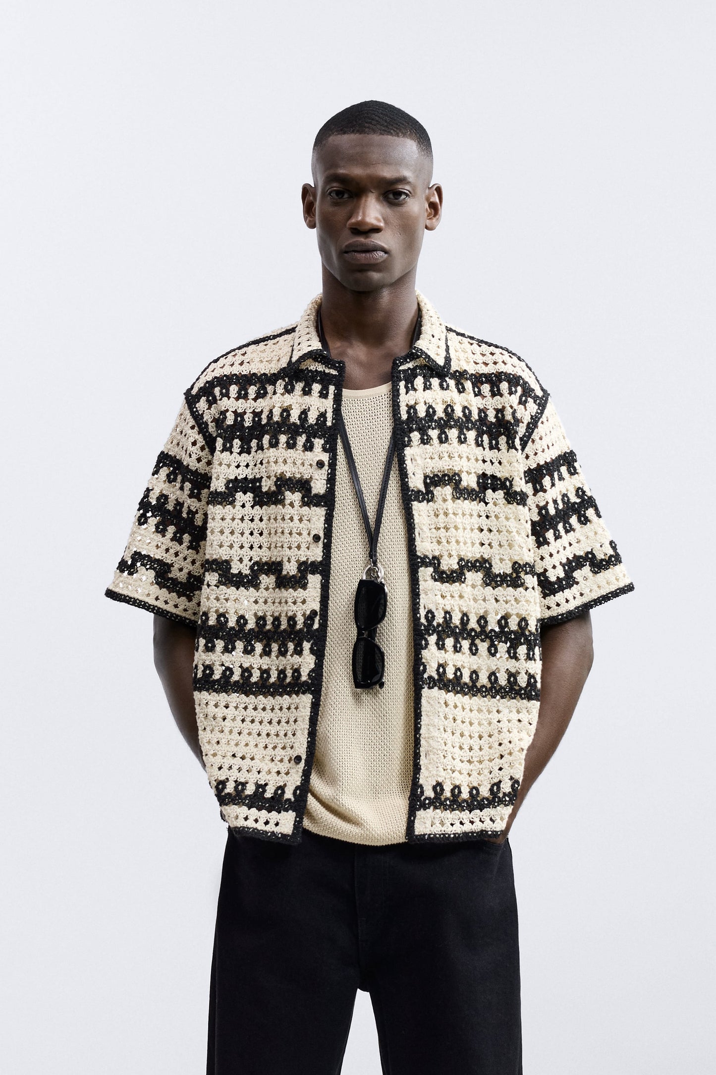 ZARA CONTRAST CROCHET SHIRT Garmisland