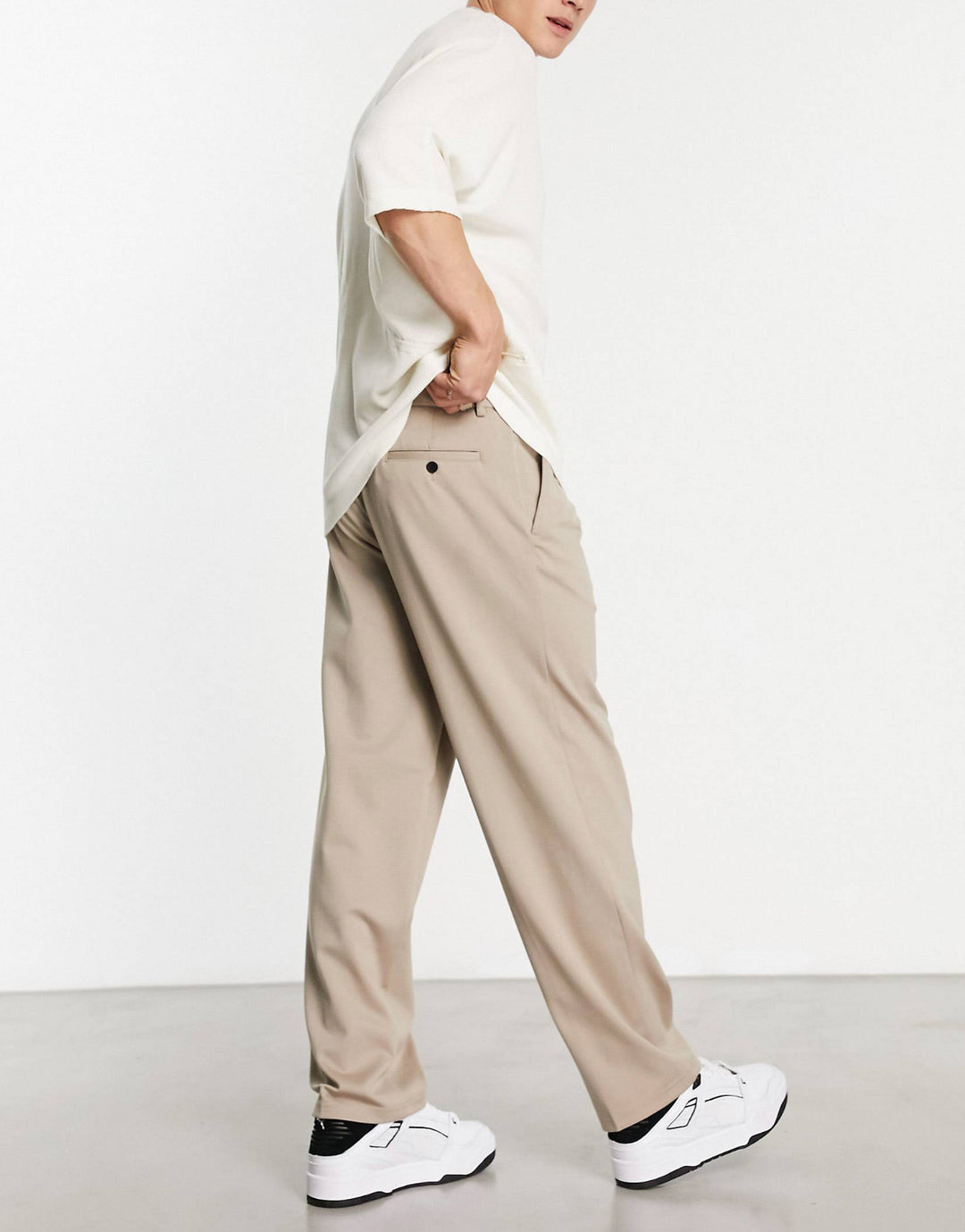 Jack&Jones Men Wide Fit Smart Pants in beige