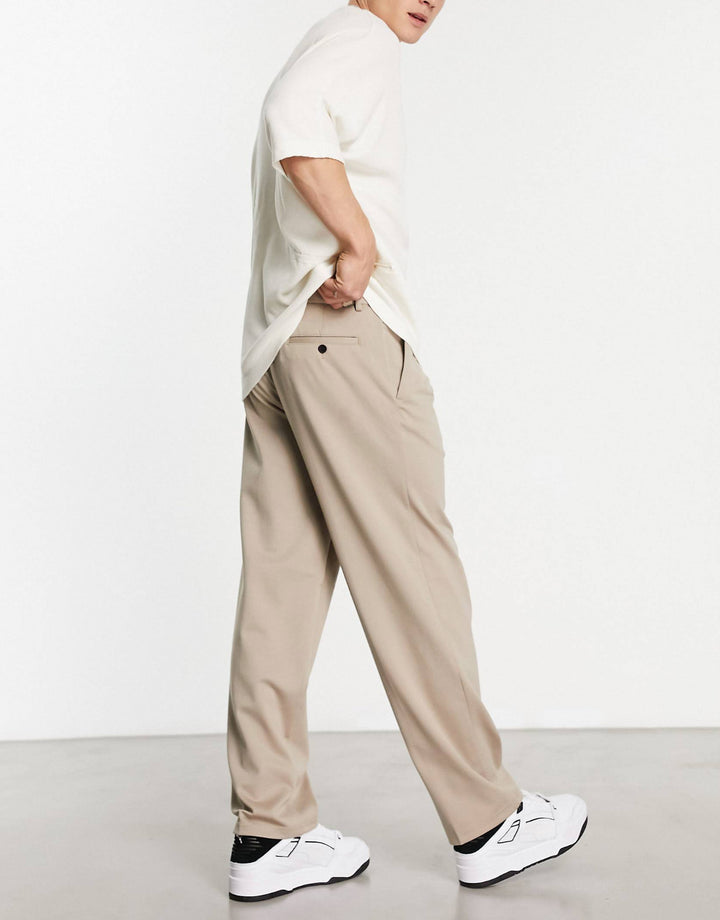 Jack&Jones Men Wide Fit Smart Pants in beige