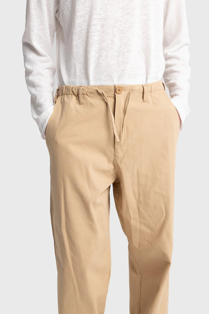 Giesto Poplin Pants with Embroidery Details in Carton