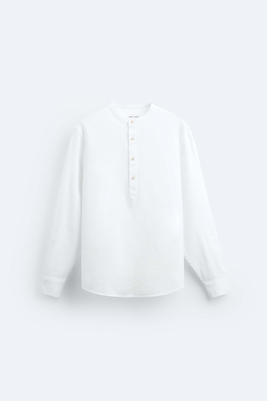 Garm Island Linen Blend Tab Collar shirt in white