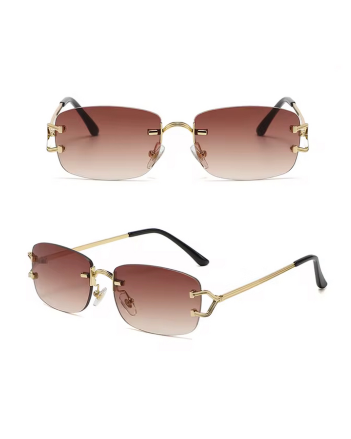 Vintage Rimless Gradient Sun glasses