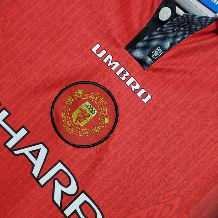 Manchester United 1996 Longsleeve Home Retro Jersey in red