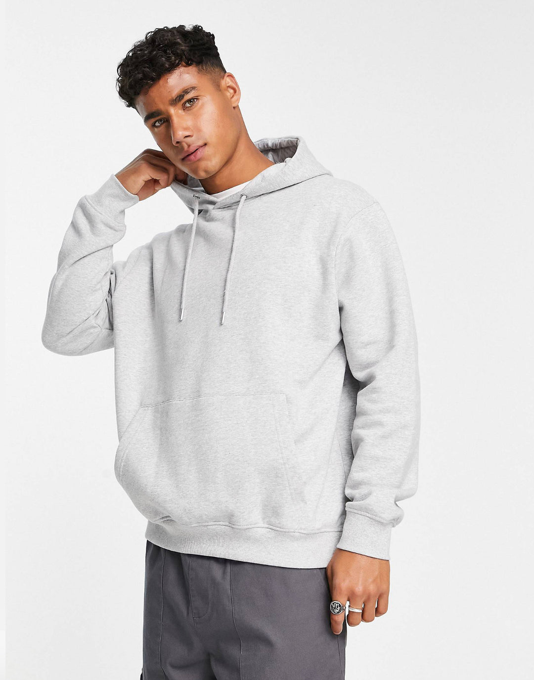 Hoodie in Marl Gray