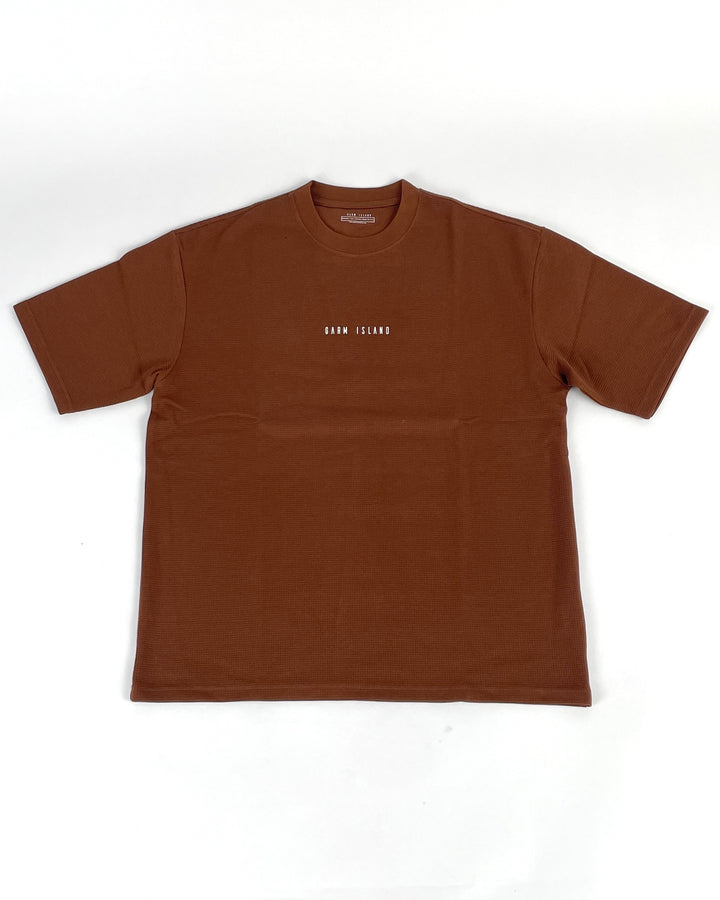 Garm Island Premium Oversized Waffle T-shirt in Brown