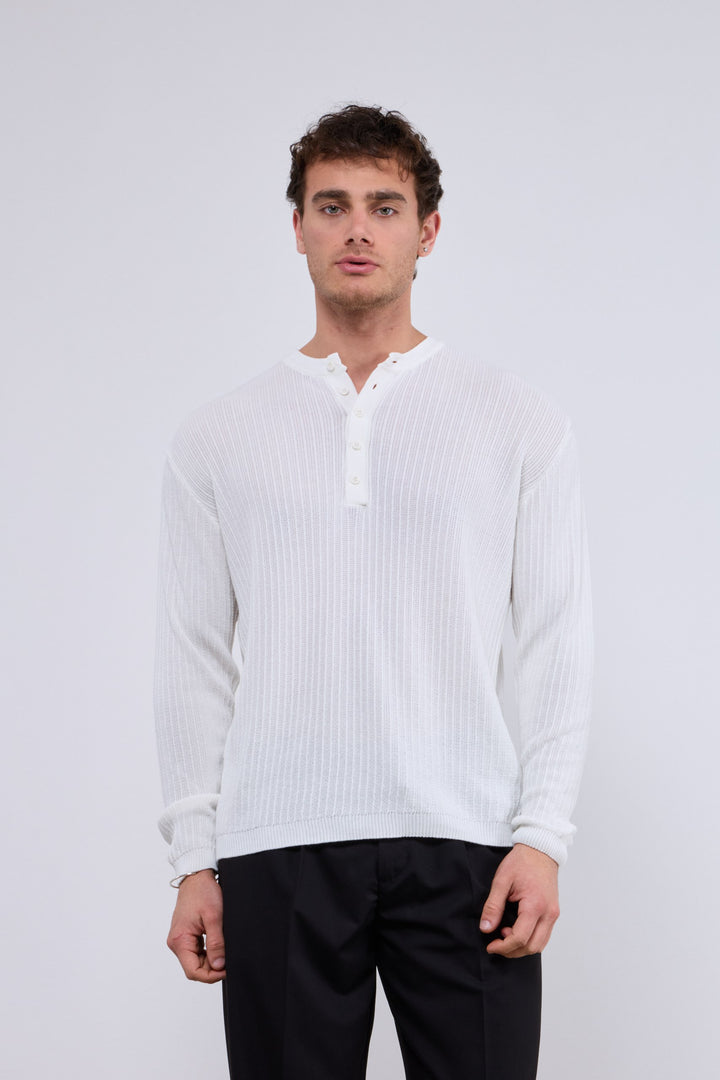 2512 Henley Sweatshirt in White