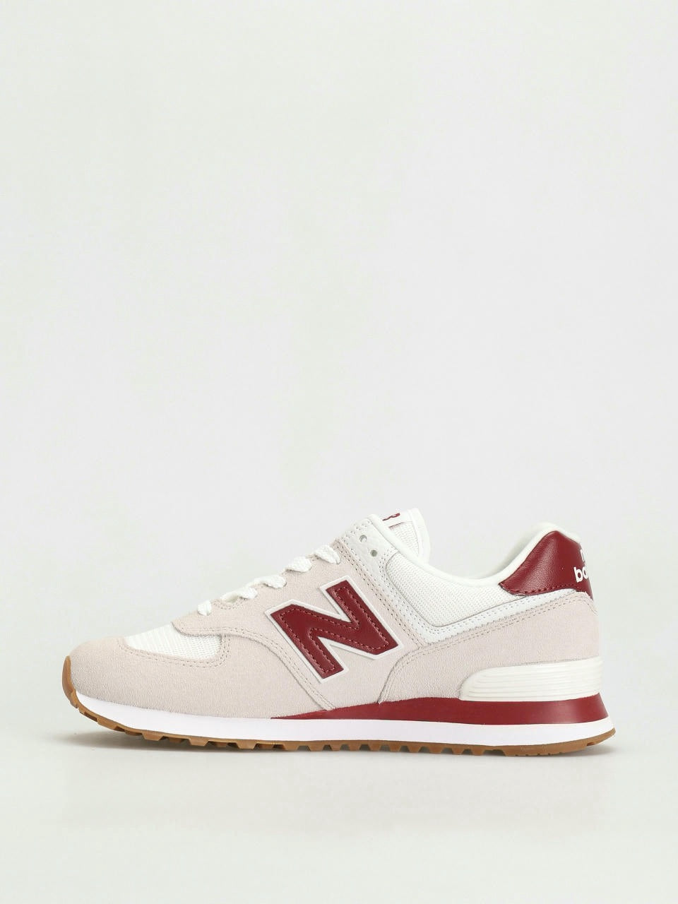 New balance 574 trainers in off white and burgundy