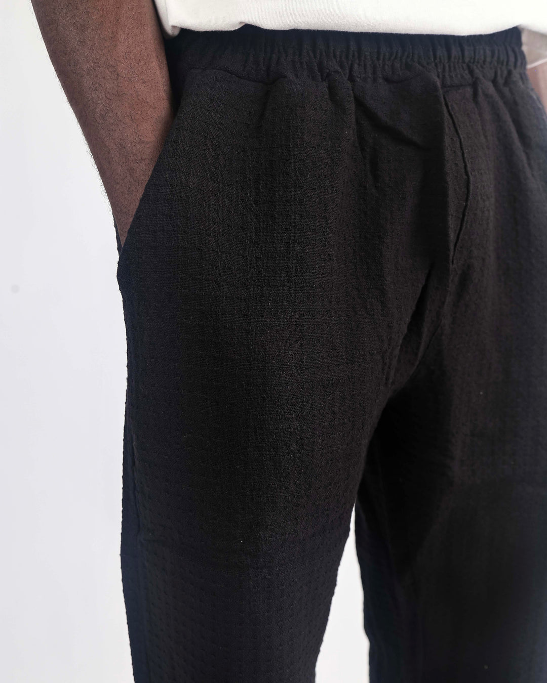 Willian waffle pant in black