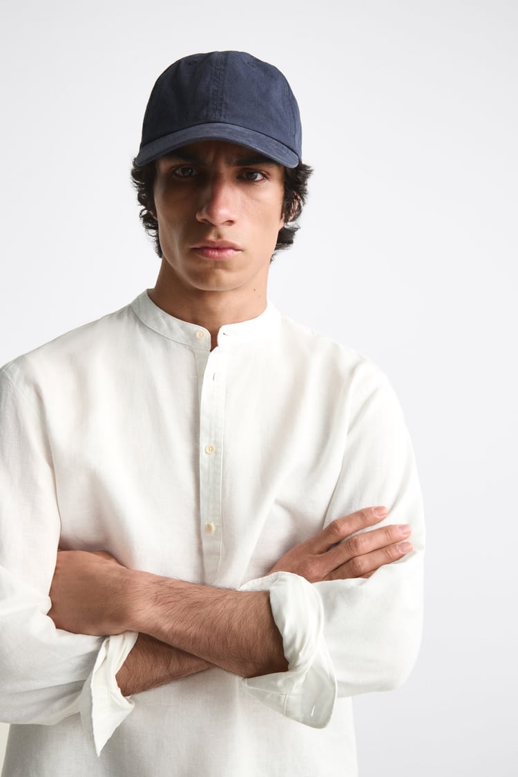 ZARA COTTON LINEN SHIRT IN WHITE