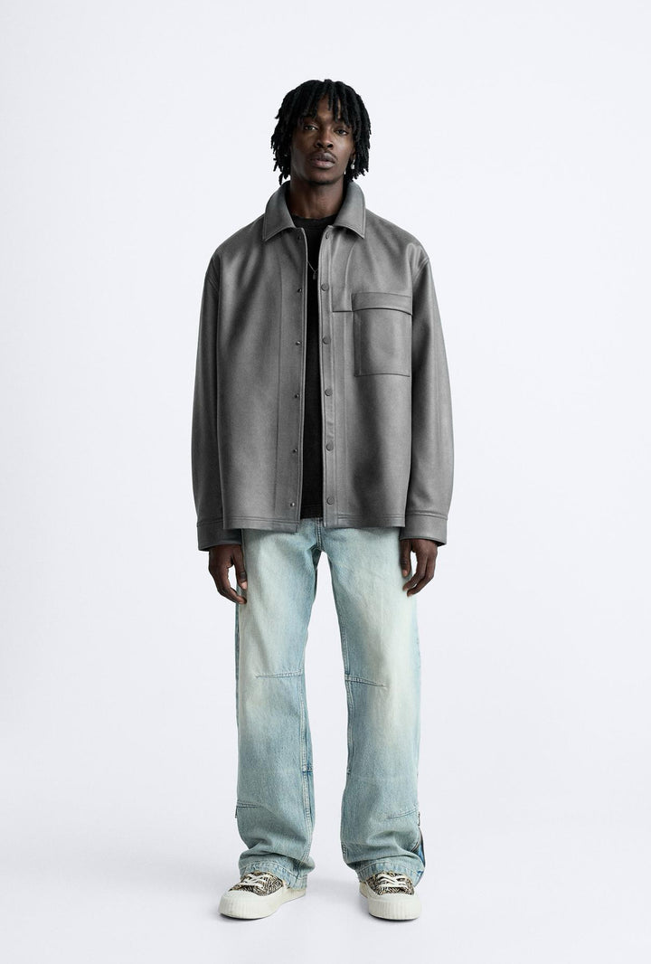 ZARA FAUX SUEDE OVERSHIRT