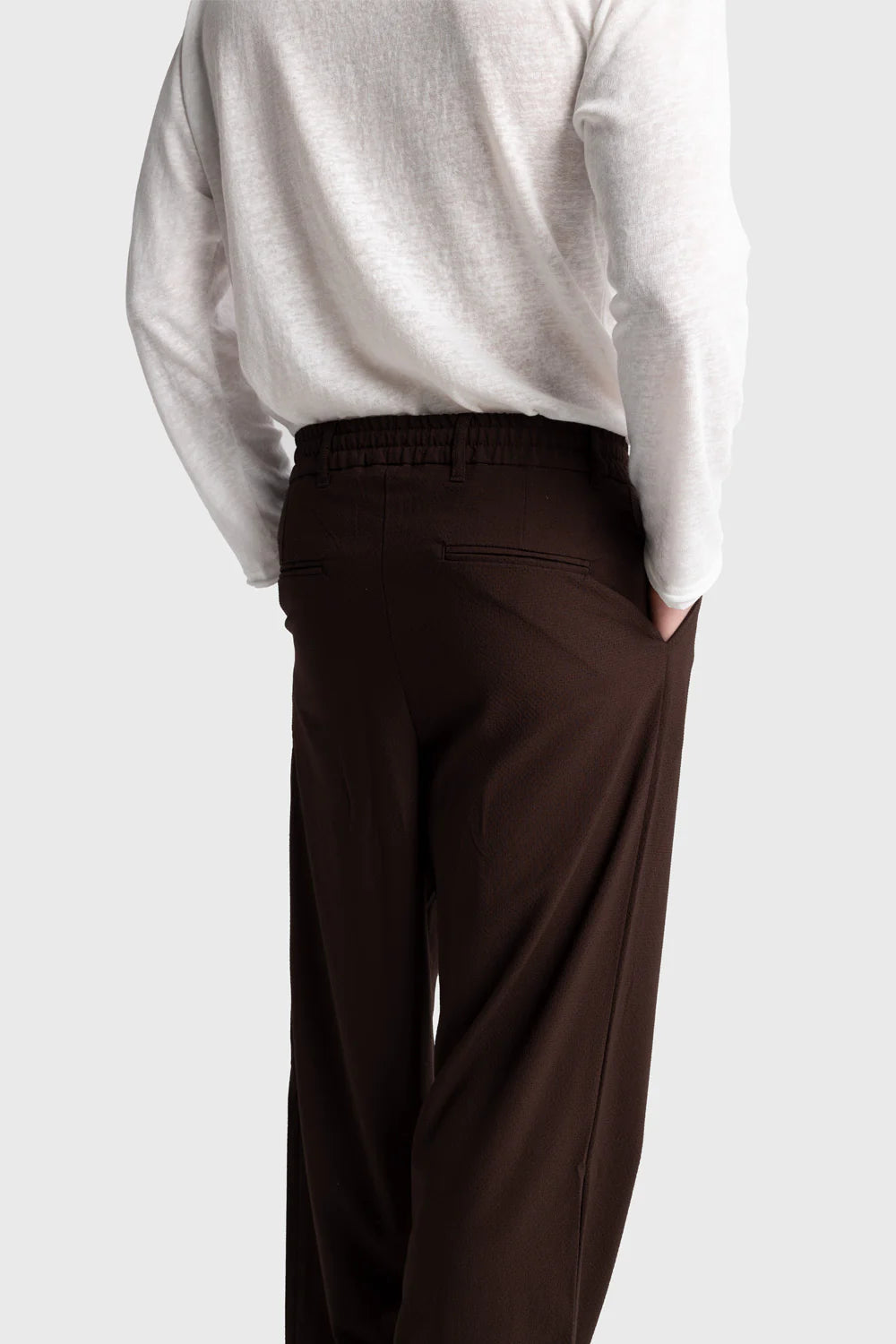 Giesto Gofre roped trousers in brown