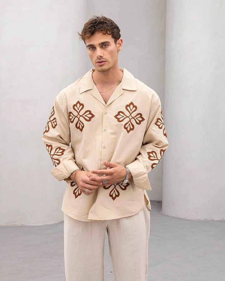 2morrow Floral Mosaic Shirt in Brown