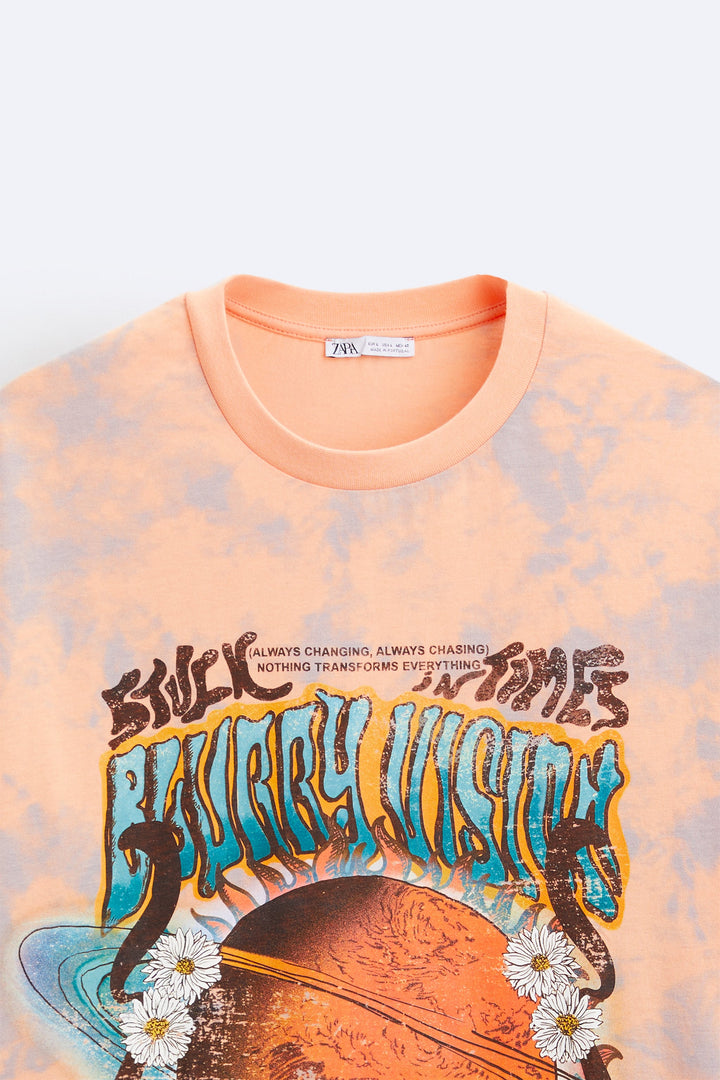 Zara Printed tshirt in orange