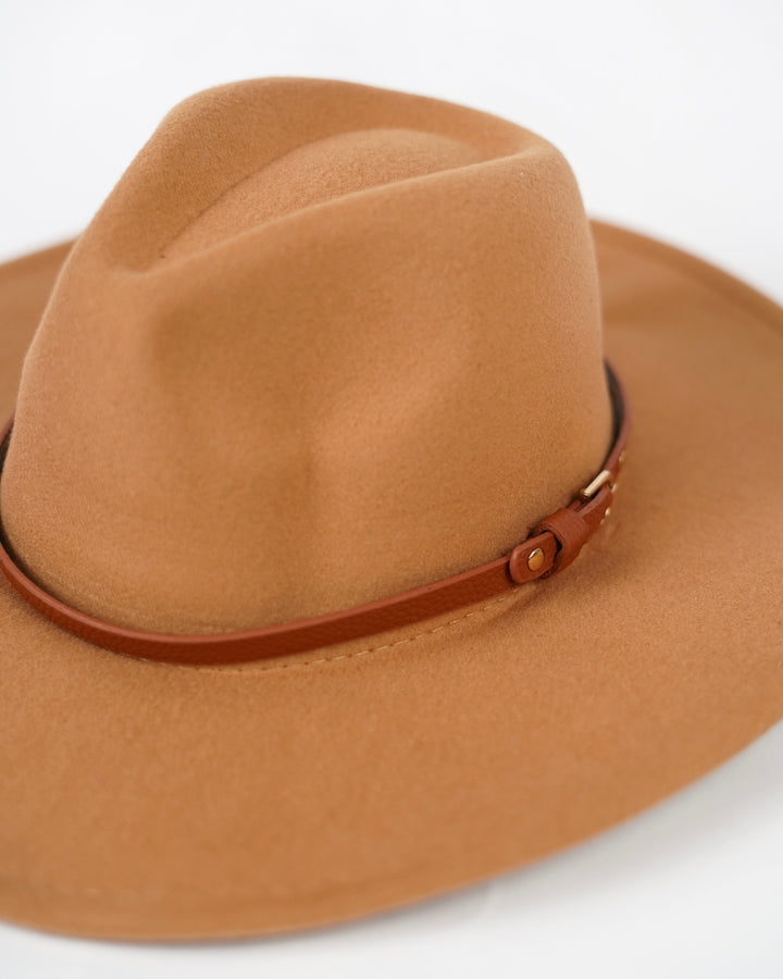 Men’s Fedora Wide Brim Hat in Brown