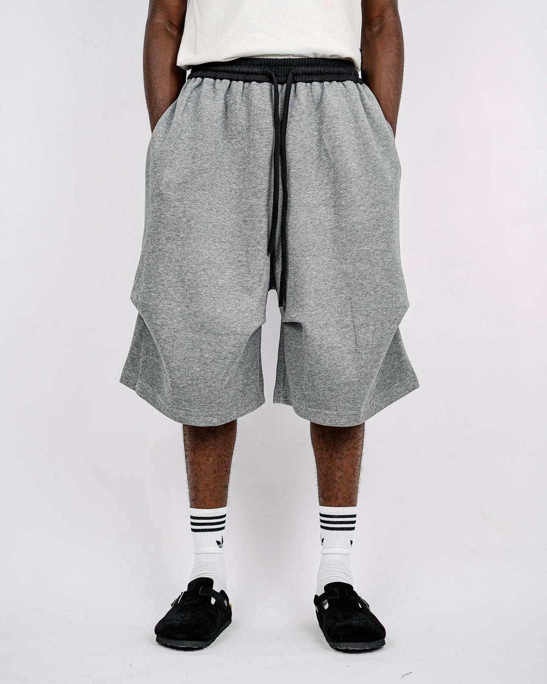 Nuclear Fussion layered Sweat Shorts in Grey