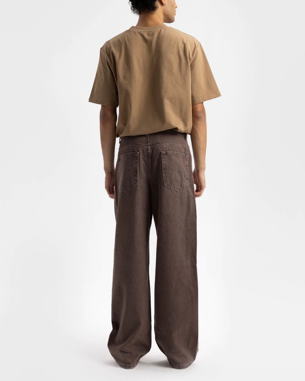 Giesto Washed Baggy Jeans in Brown