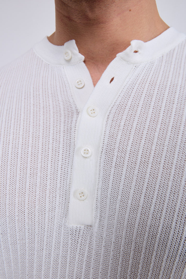 2512 Henley Sweatshirt in White