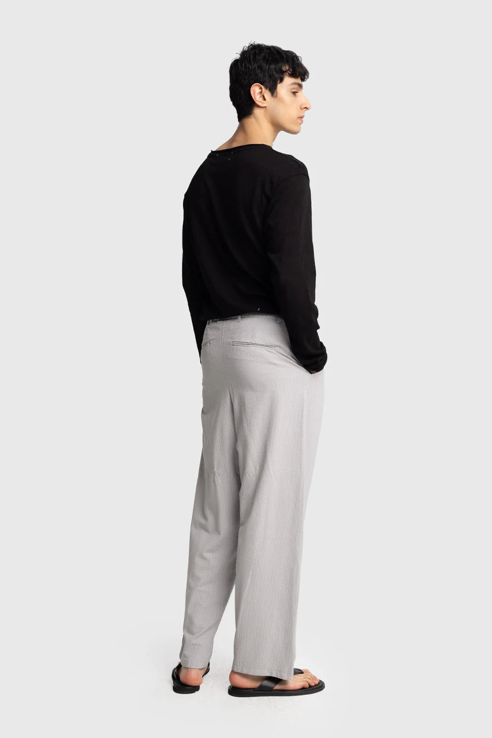 Giesto Gofre roped trousers in grey