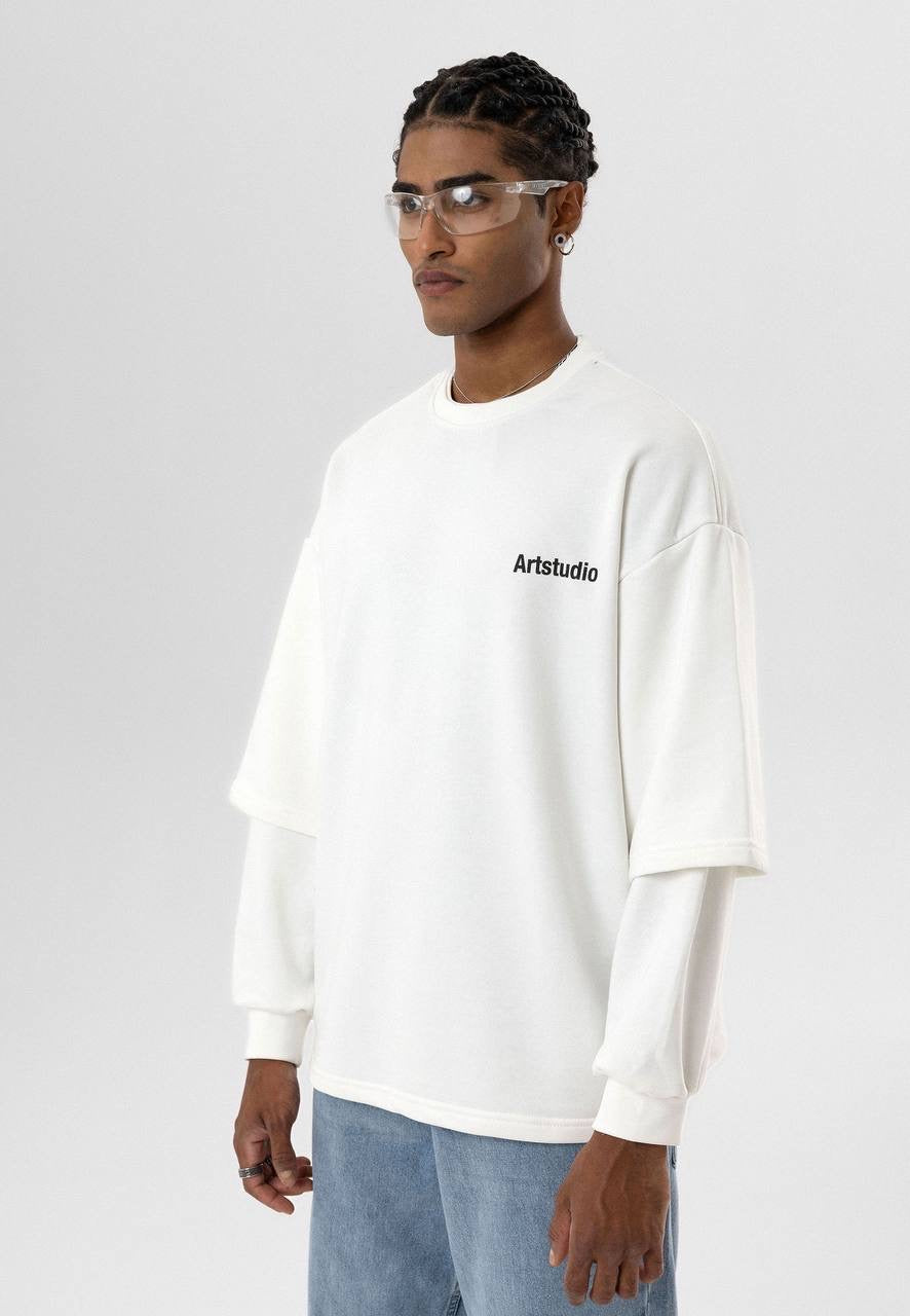 Essence of Life Longsleeve Layered t-shirt in white