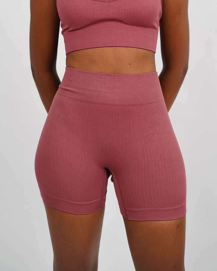 Garm Island Seamless Ribbed Shorts in magenta