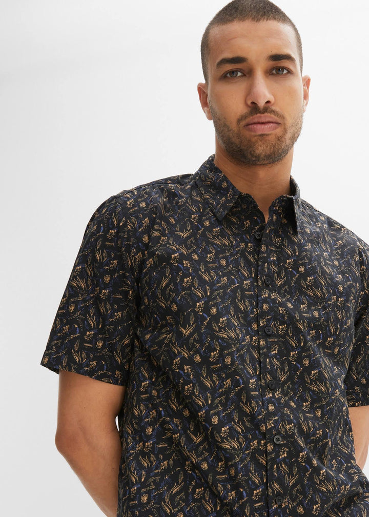 Bonprix floral print shirt in black