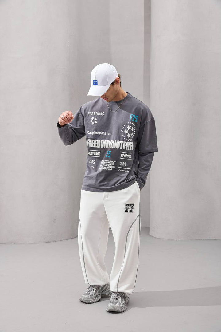2morrow Oversized Graphic Text Print in Wash