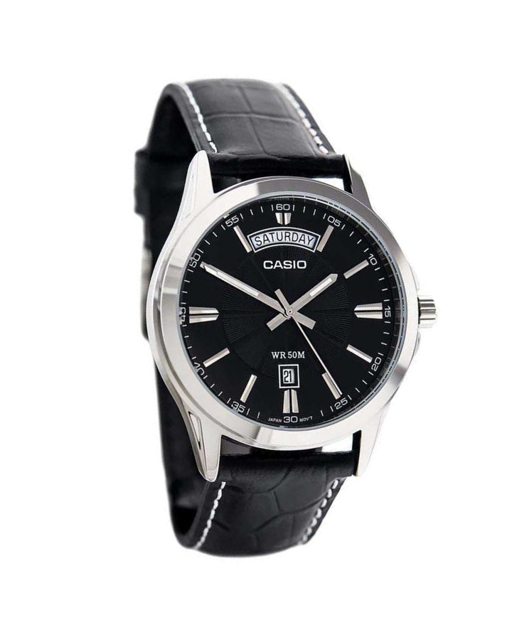 Casio MTP-1381L-1AVDF Black Leather Watch