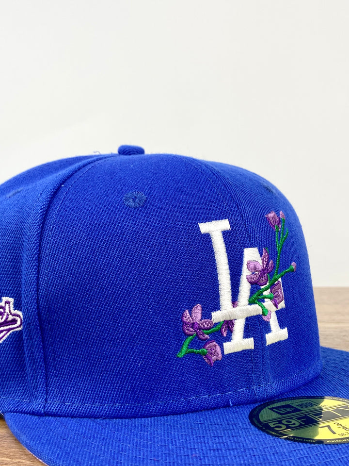 Los Angeles Dodgers Rings & Flowers Fitted Snapback in royal blue