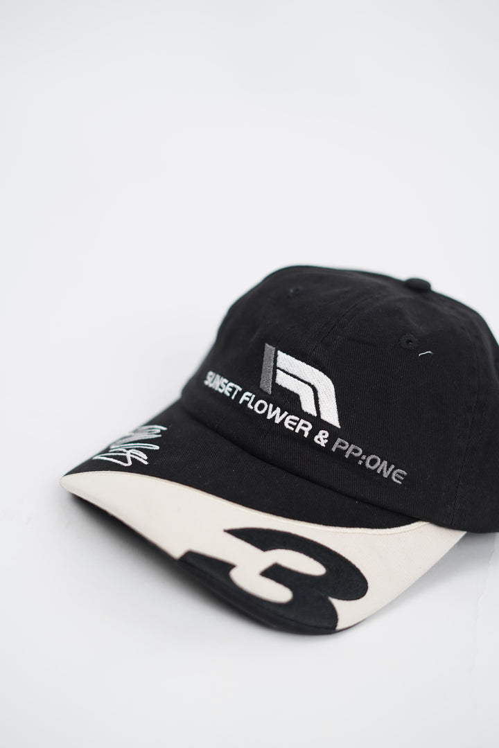 Sunset Flower Text Adjustable Baseball Cap