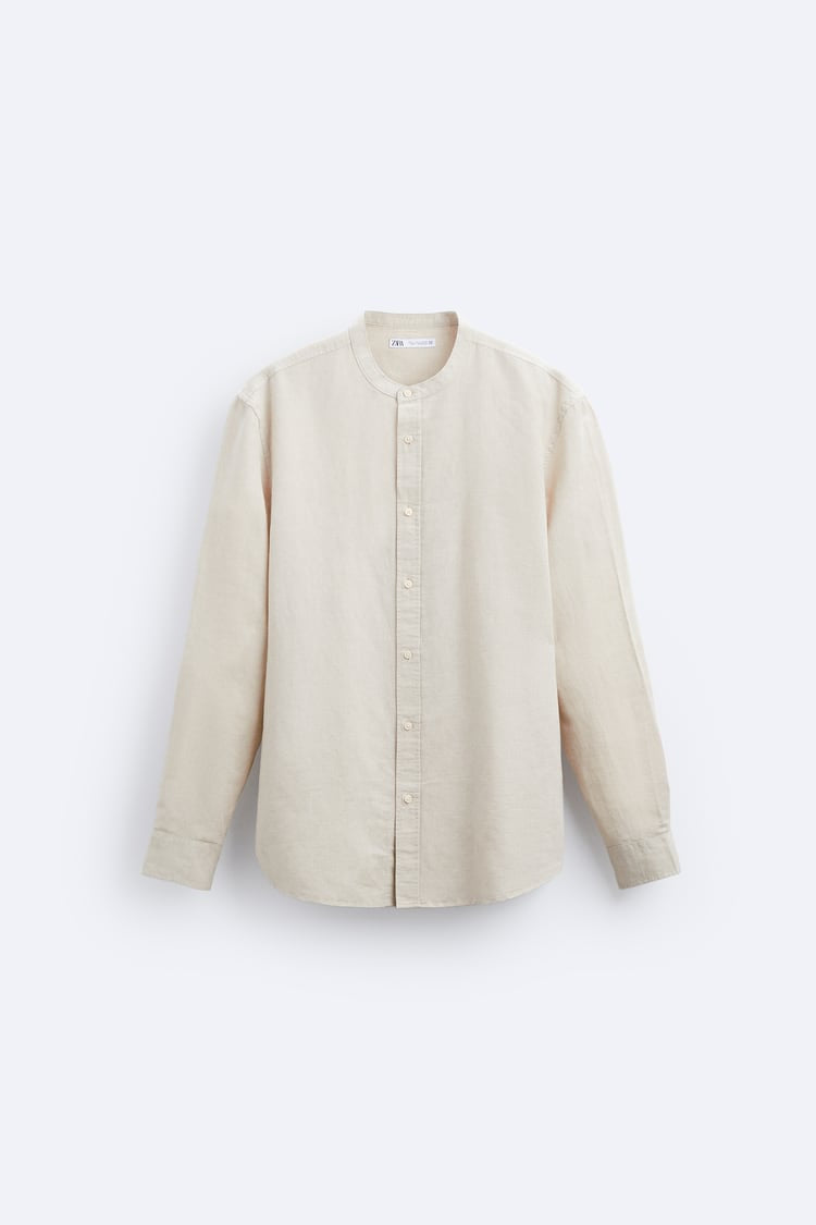 Zara Cotton Linen Shirt in light beige