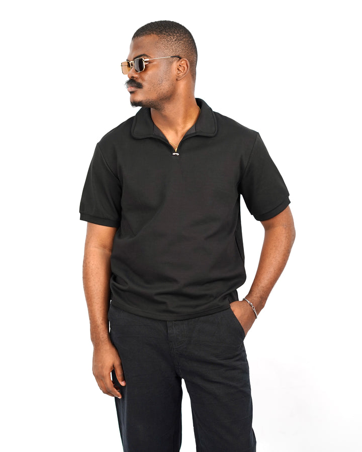 M Studios Polo Shirt in Black