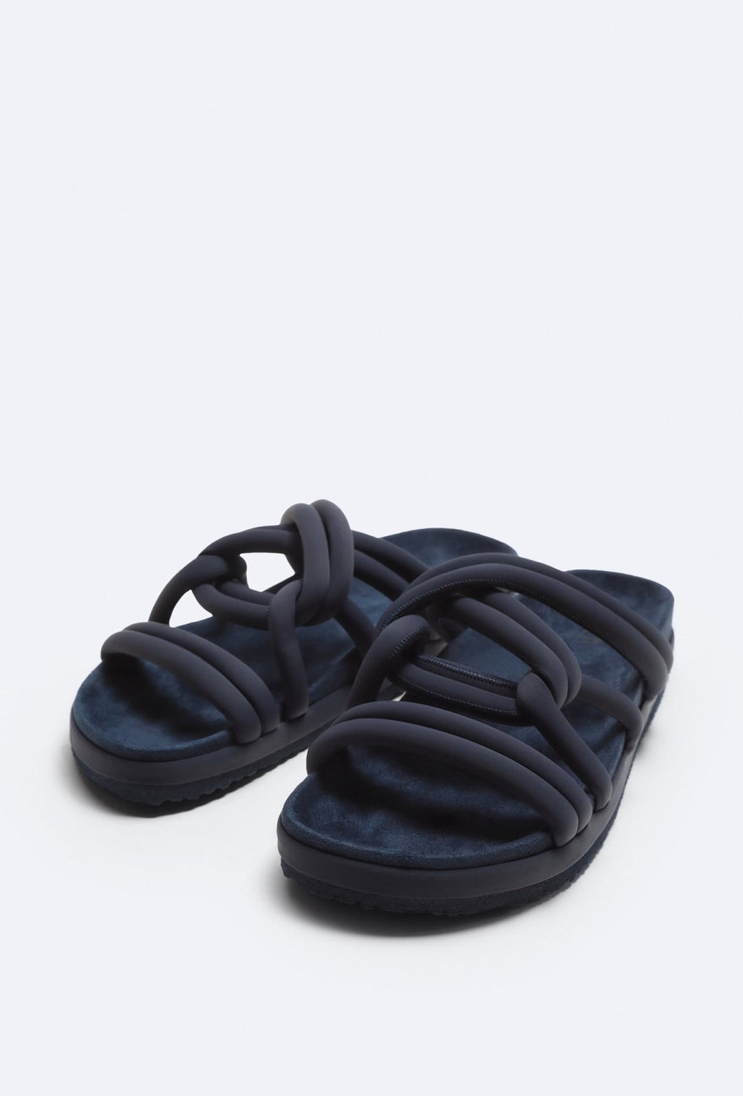 ZARA KNOTTED SANDALS IN BLUE