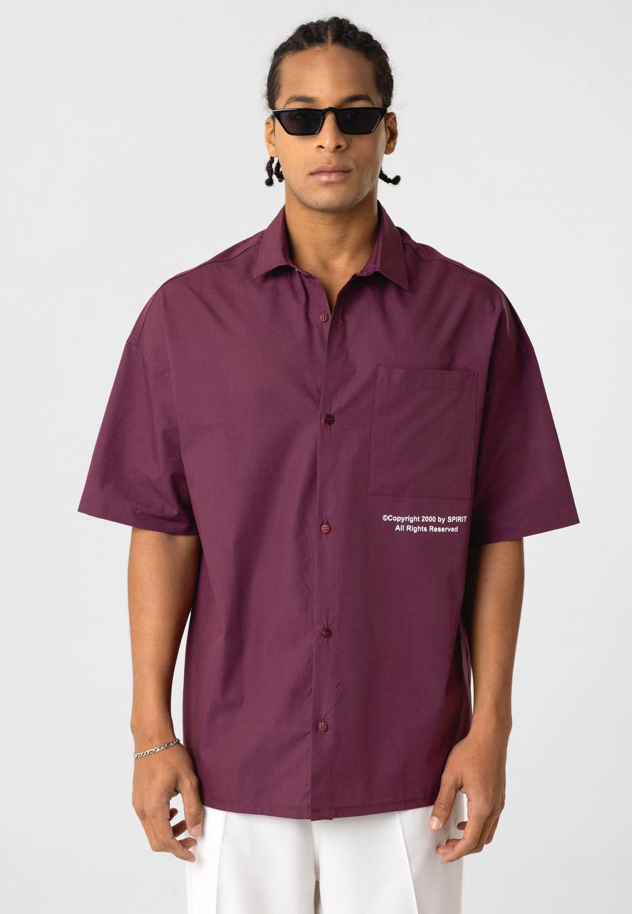 Essence of Life Defiant Shirt in burgundy