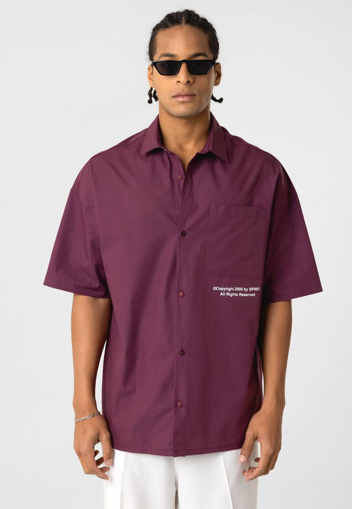 Essence of Life Defiant Shirt in burgundy