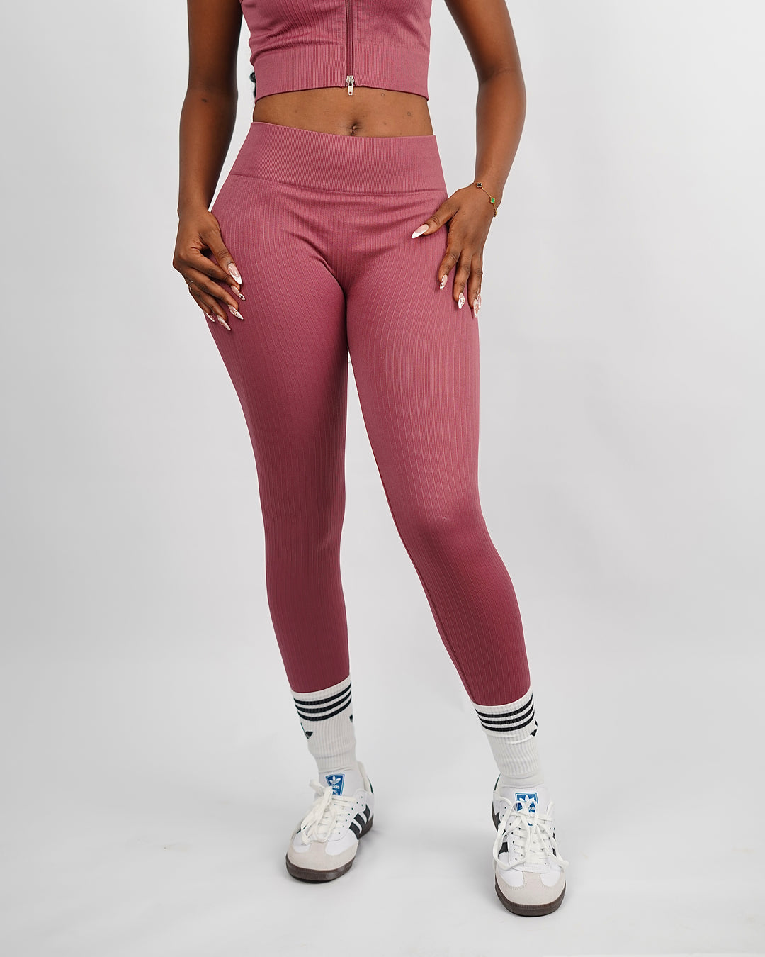 Garm Island Seamless Ribbed Leggings in magenta