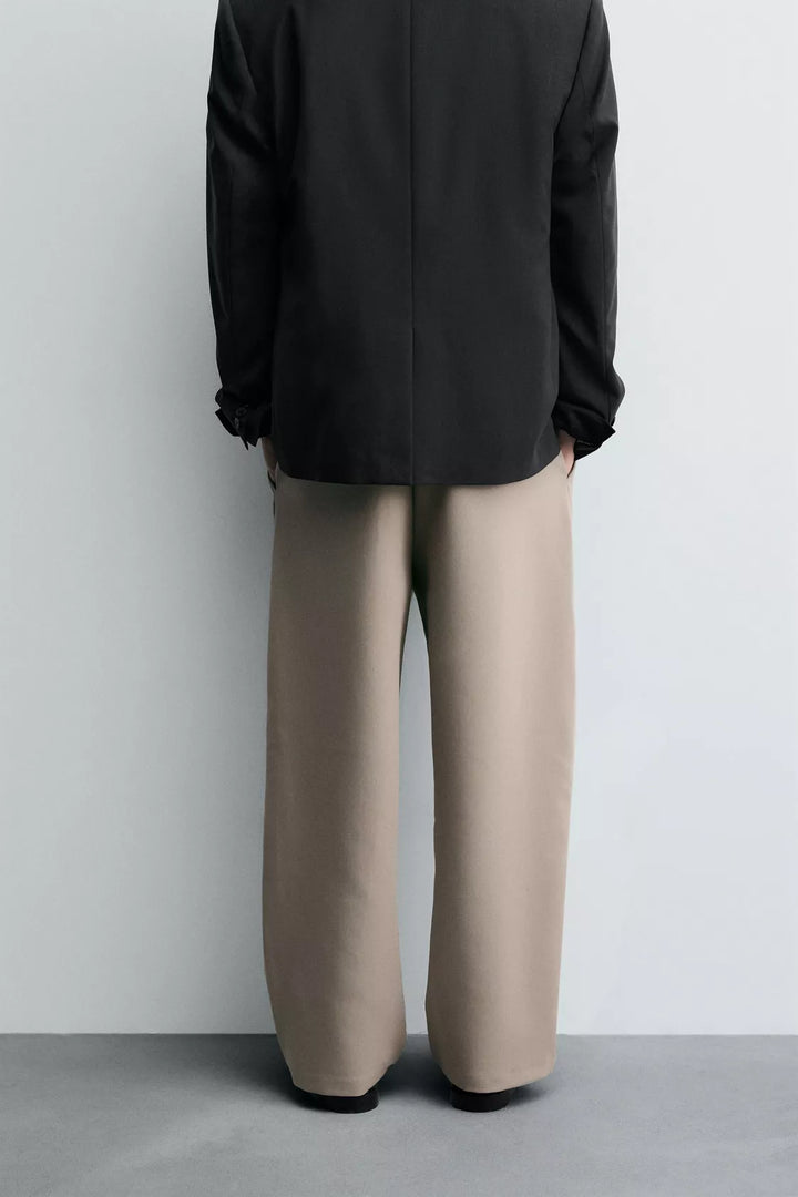 Snazzy smart wide leg pants in beige
