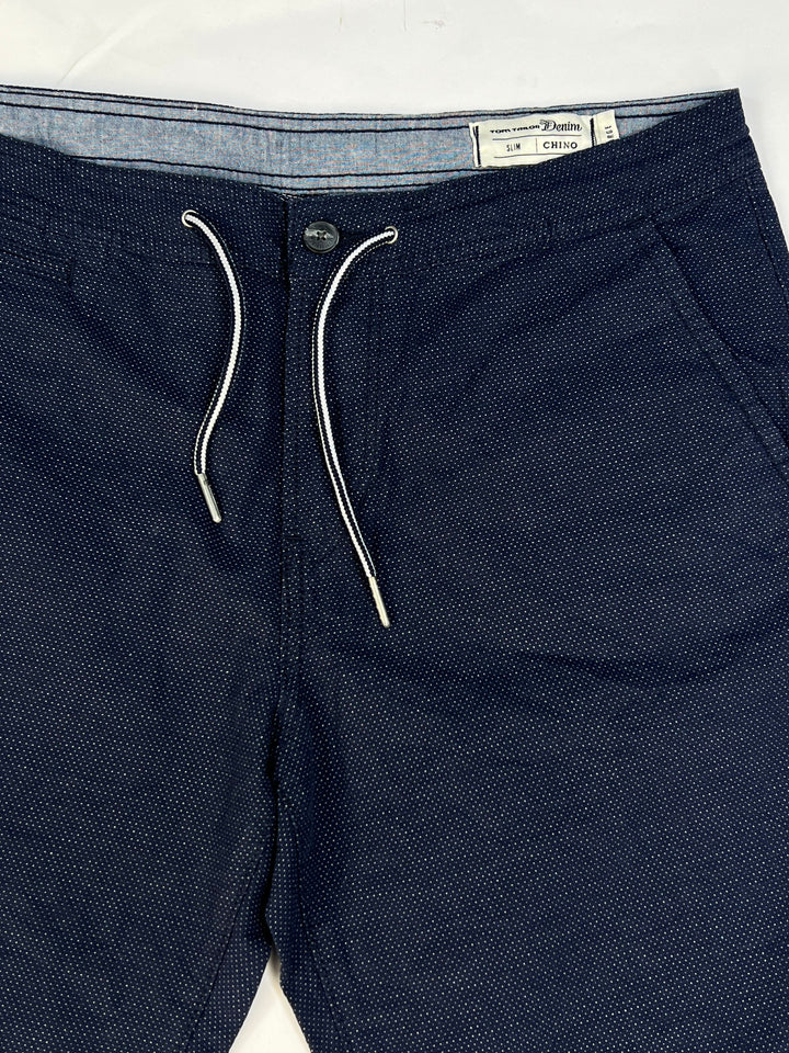 Tom Tailor Chino Shorts in navy with drawstring