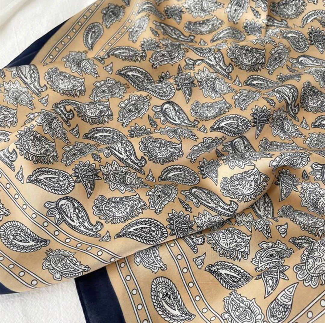 Paisley print bandana in khaki