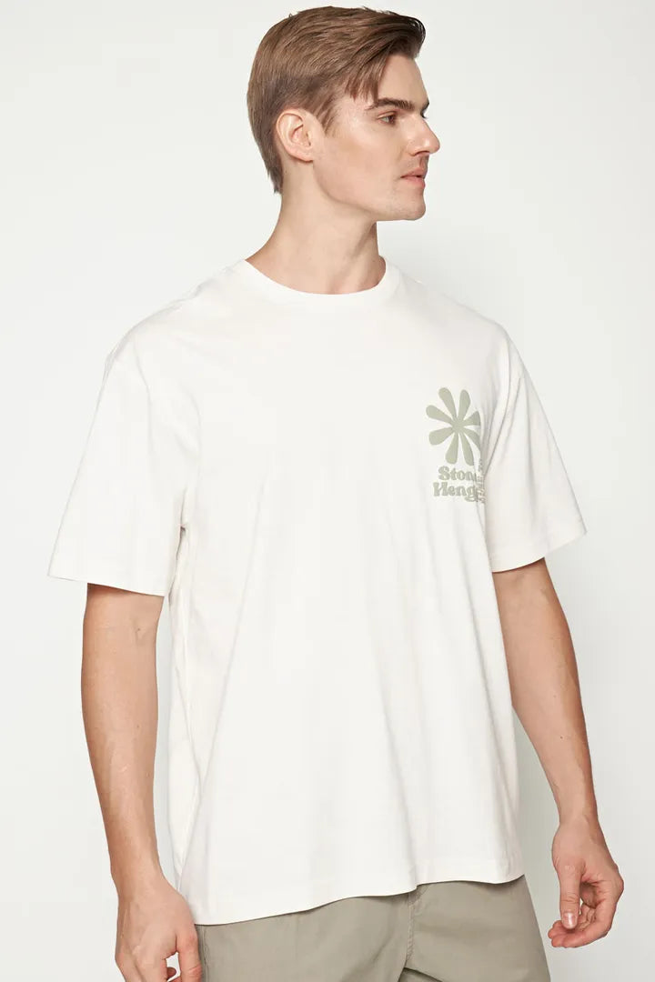 Garage Resort abstract T-shirt in ecru