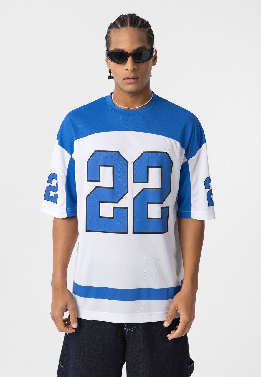 Essence of Life Mesh Jersey in Blue
